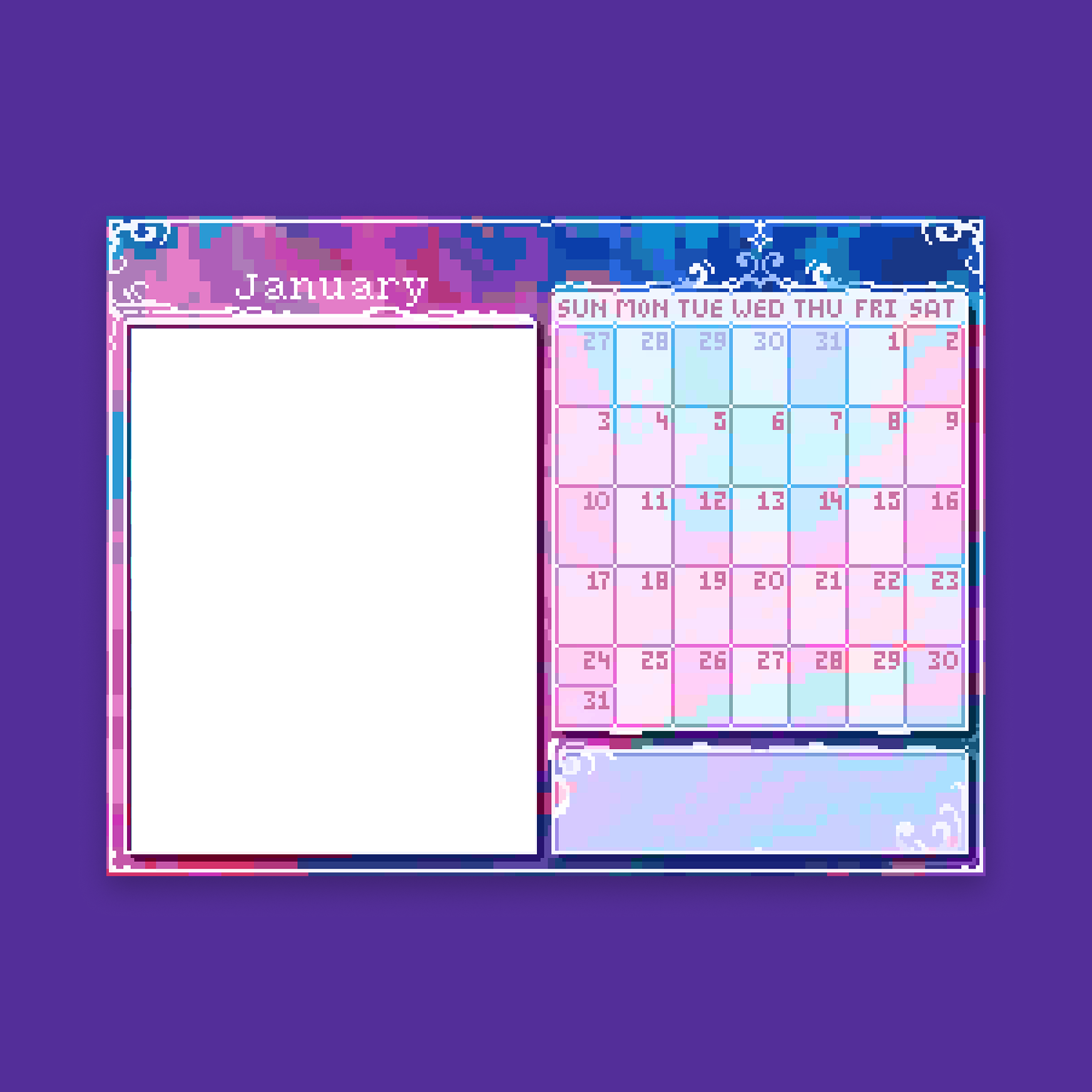 Pixyls x Hexh 2027 Desk Calendar