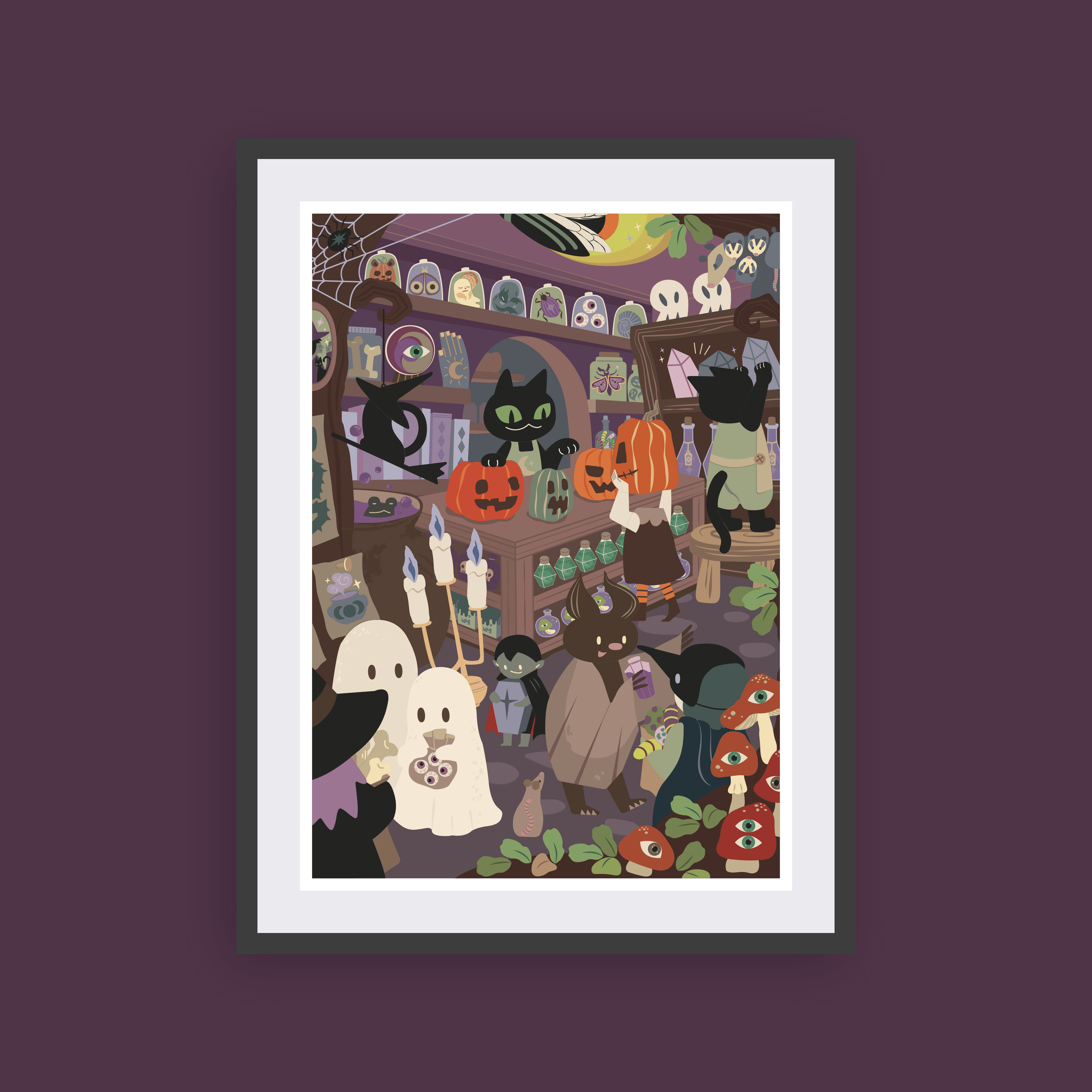 Black Cat Magic Shop Canvas