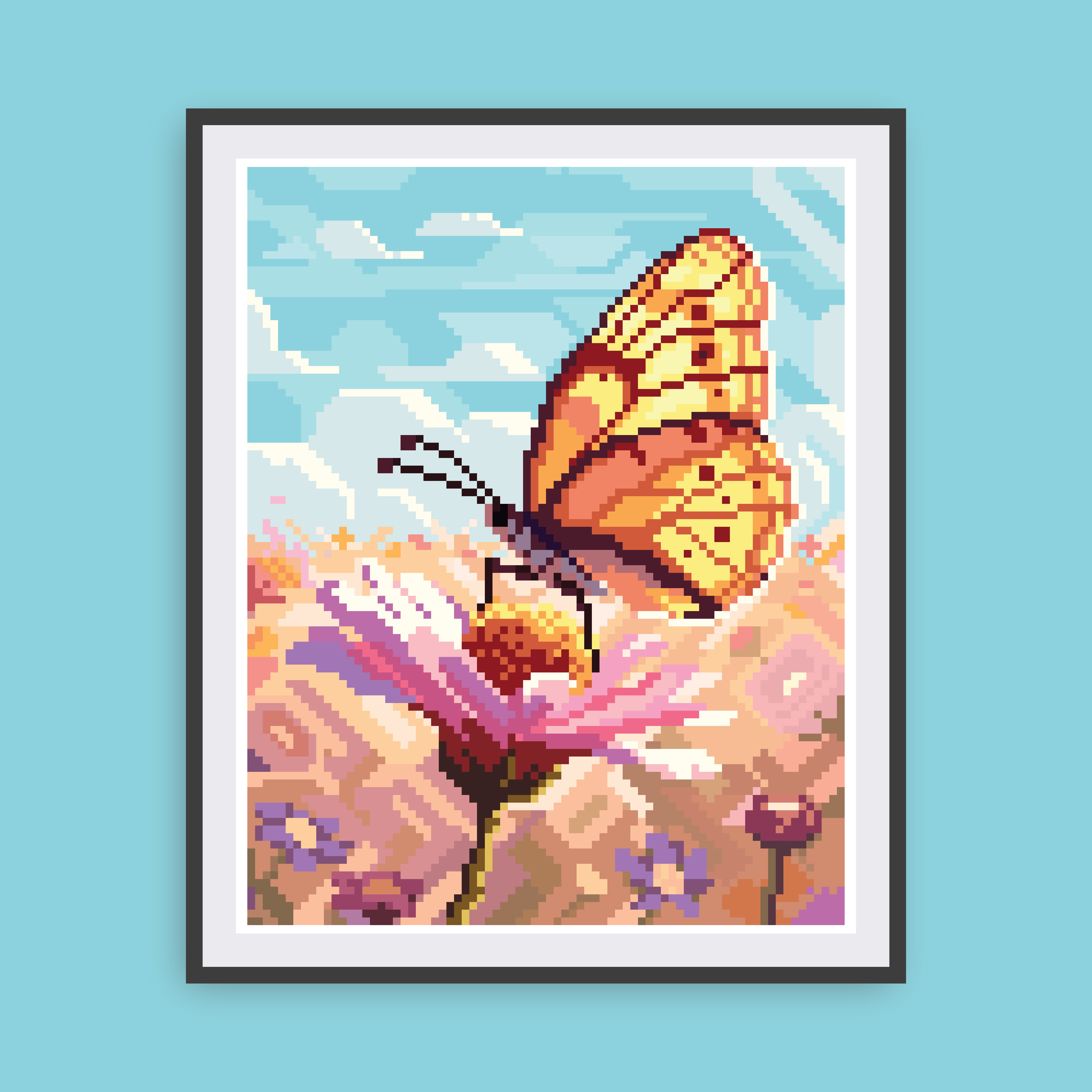 Butterfly and Flower Canvas