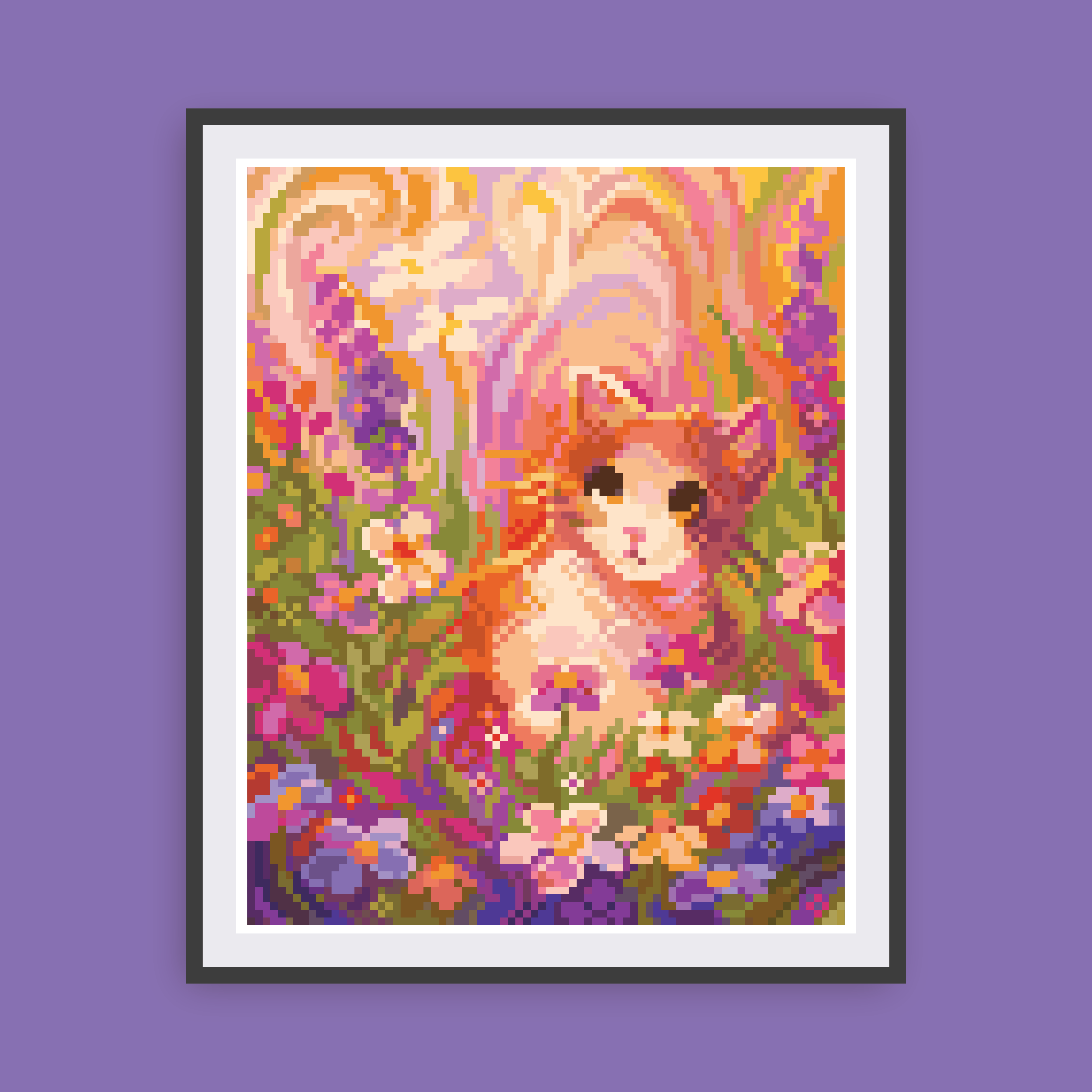 Floof in Flowers Canvas