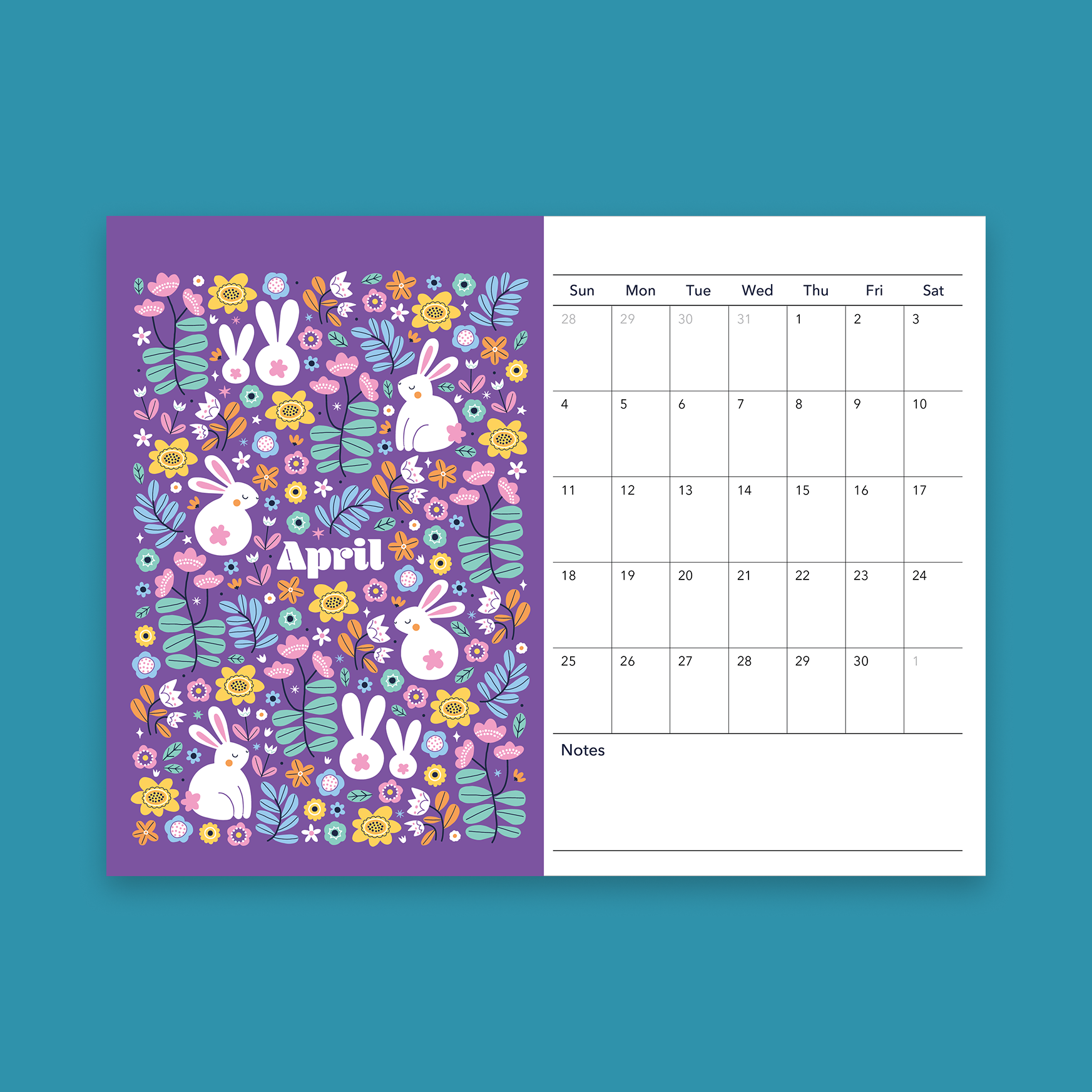 Vexyls x Anna Deegan 2027 Desk Calendar april